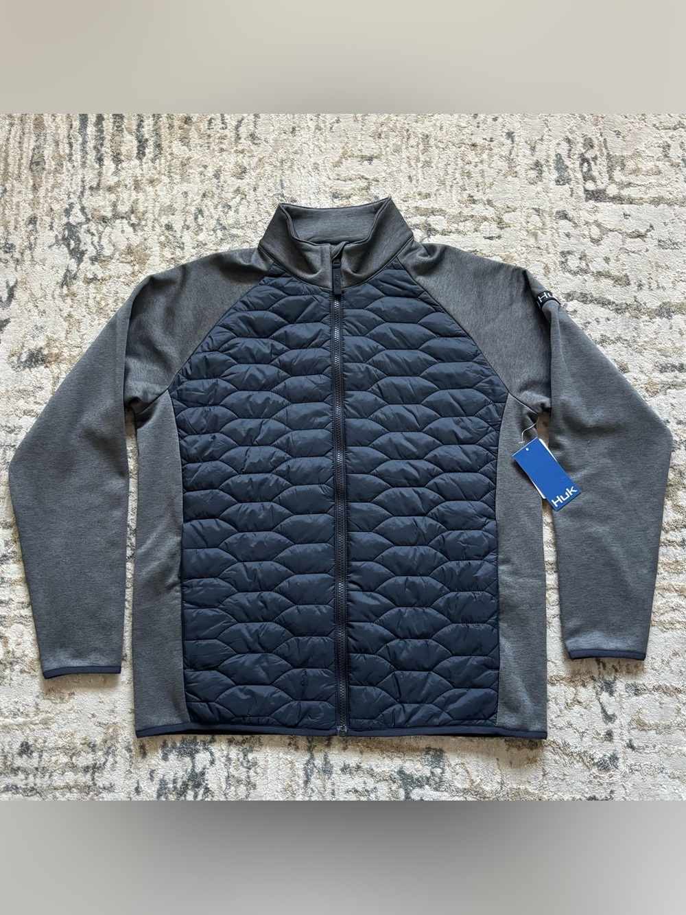 HUK Scale DWR Hybrid Jacket NEW Men’s black/gray (fleece insulated fishing)